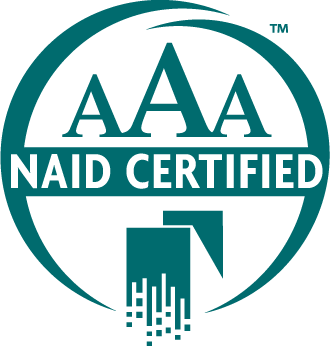 NAID AAA Certified Secure Shredding and E-Recycling logo for secure document destruction compliance