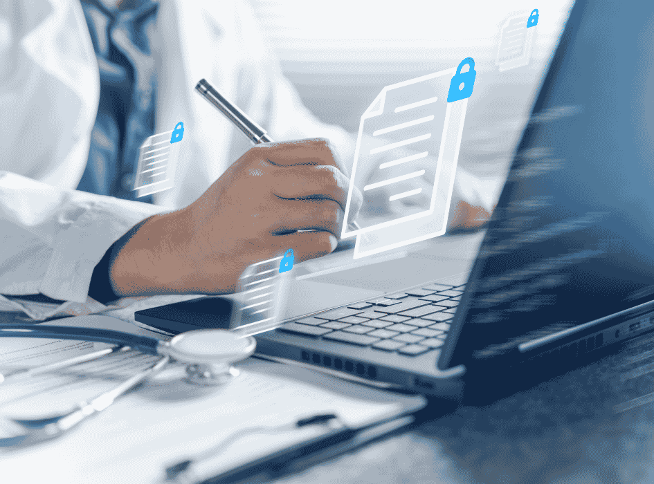 Healthcare documents prepared for secure paper shredding to protect patient information and support HIPAA compliance.